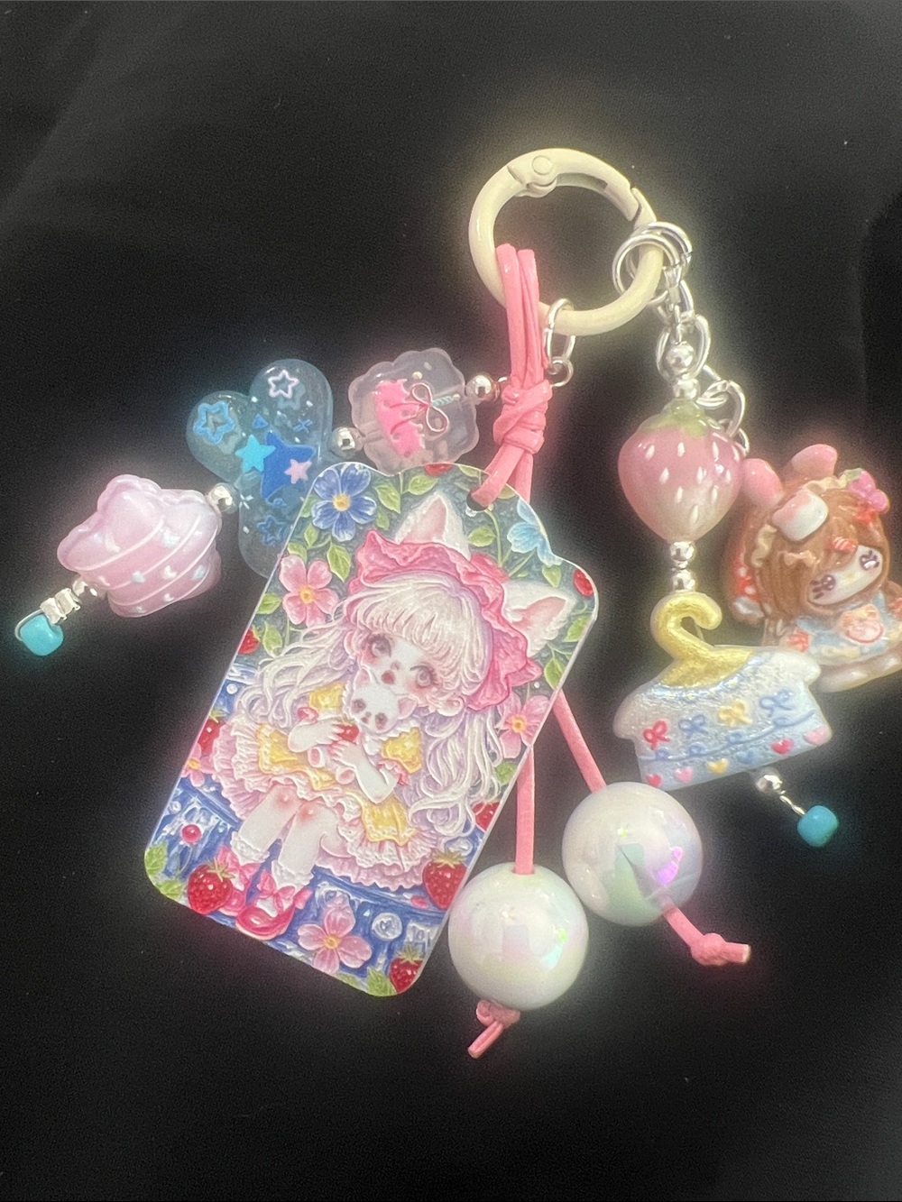 Cute Pink Pastel Character Keychain Charm - Kids Toys